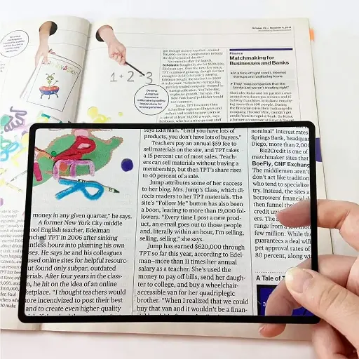 Magnifying glass screen reader